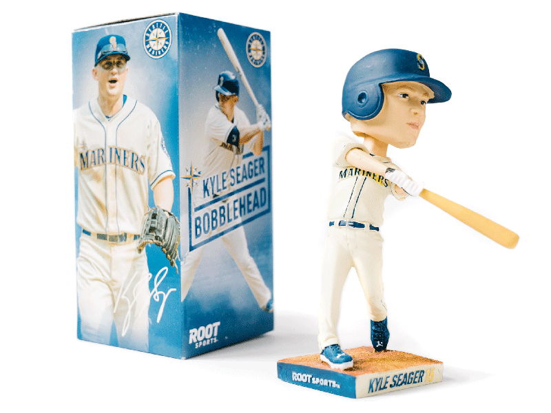 Kyle Seager bobblehead animated GIF
